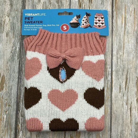 Pet Winter Dog or Cat Clothes Spoiled & Heart Pink Sweaters 2-Pack Size S - Picture 2 of 12